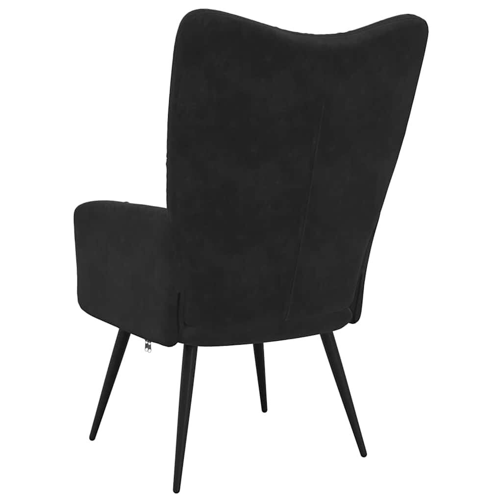 Relaxstoel Fluweel Zwart - Zo Goed Als Nieuw! 35% Korting