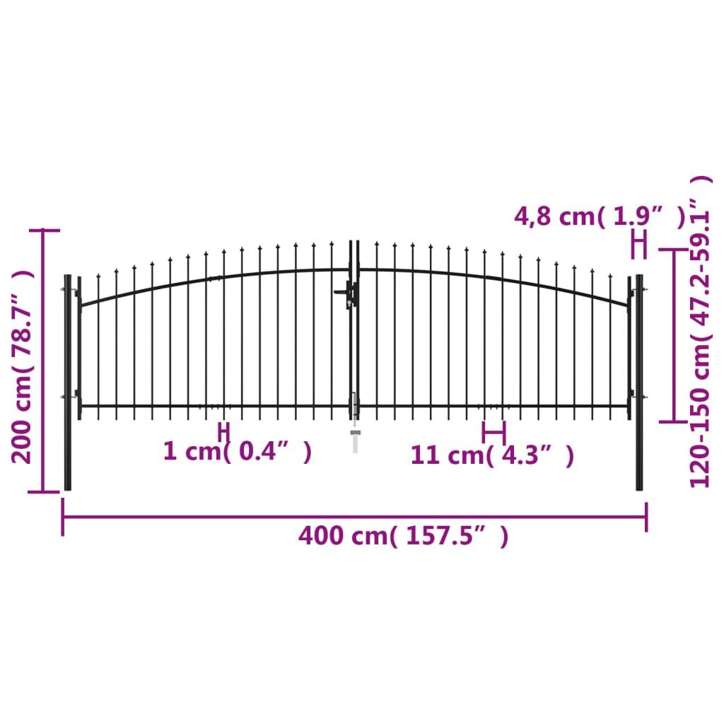 VidaXL Dubbele Hekpoort 400x200cm - 35% Korting!