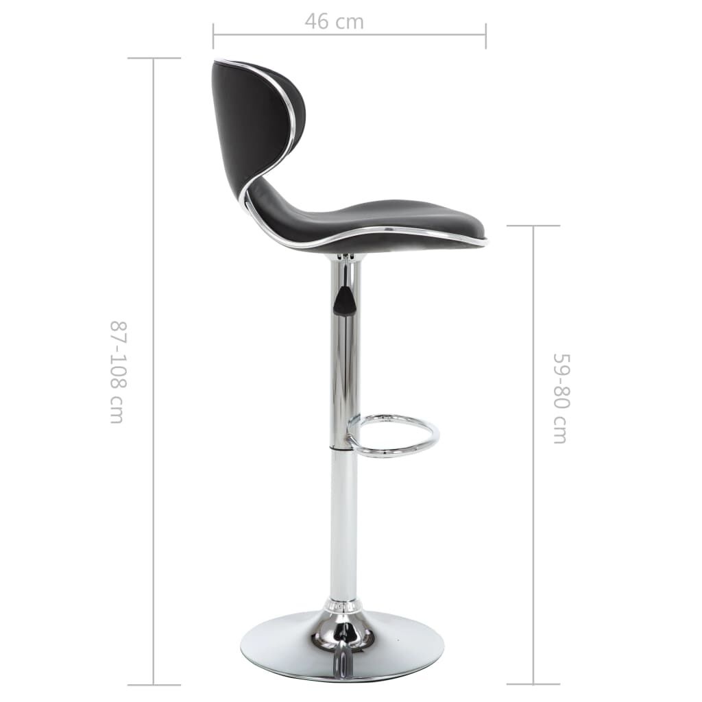 vidaXL Barstoelen (2 st) Zwart Kunstleer - 35% Korting!