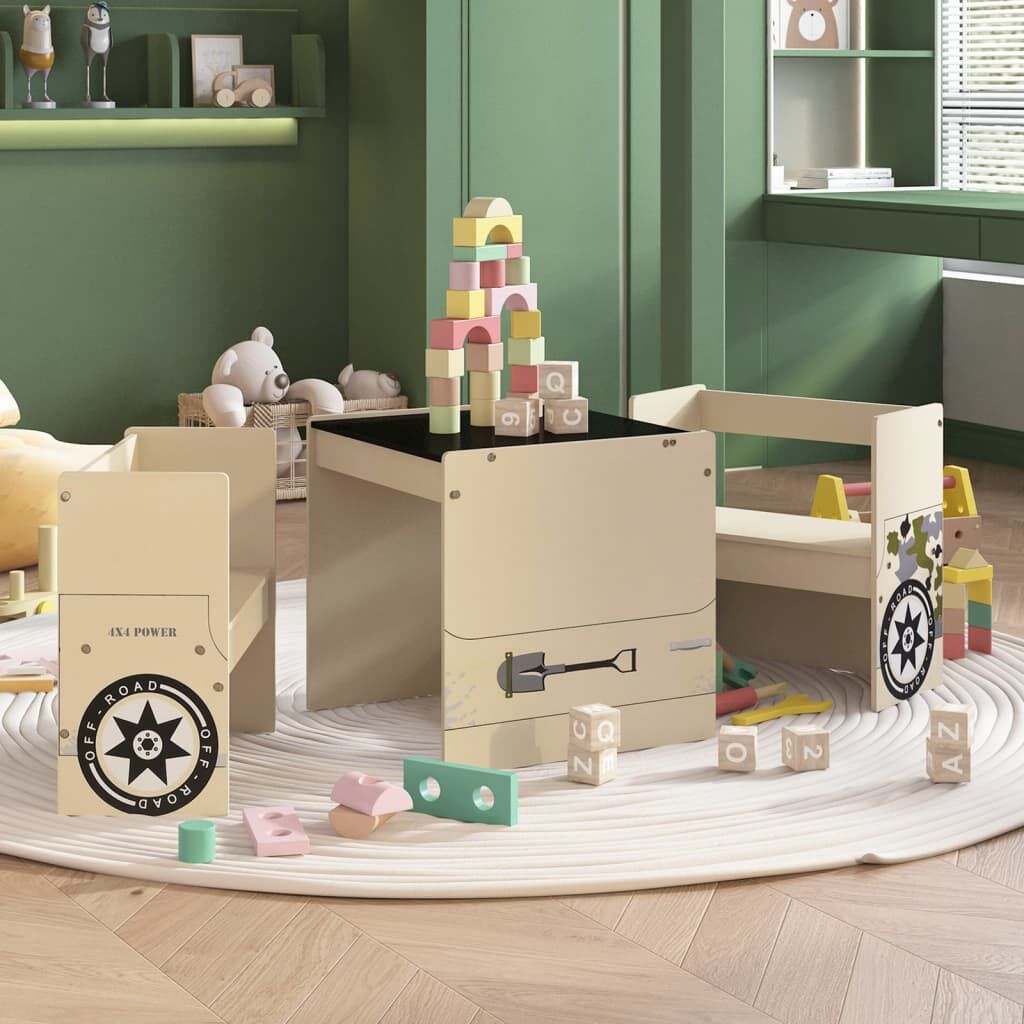 vidaXL Kindertafelset Off-Road Design -55%! Krijtbord