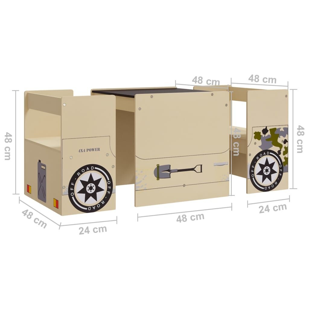 vidaXL Kindertafelset Off-Road Design -55%! Krijtbord