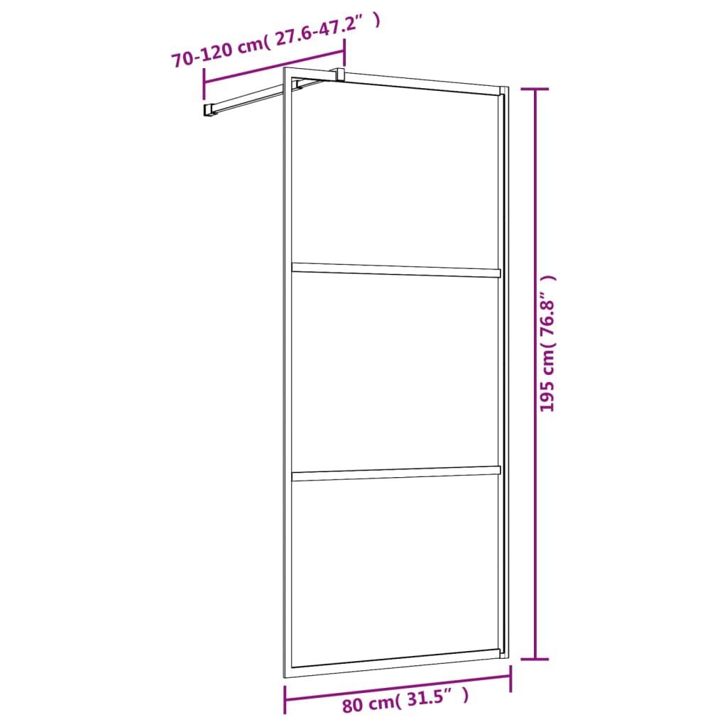 Inloopdouchewand 80x195cm Goud -35% Korting!