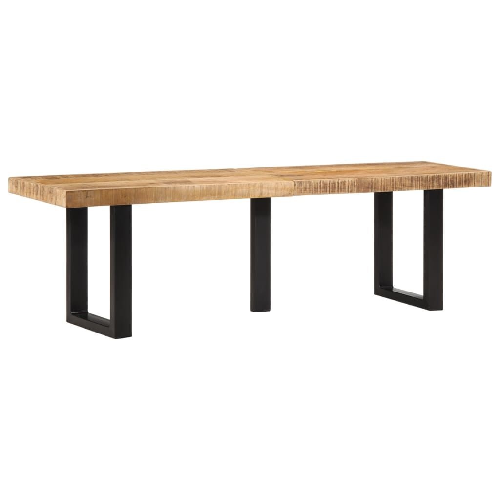 vidaXL Bankje Mangohout & Staal 160cm - NU 41% KORTING!
