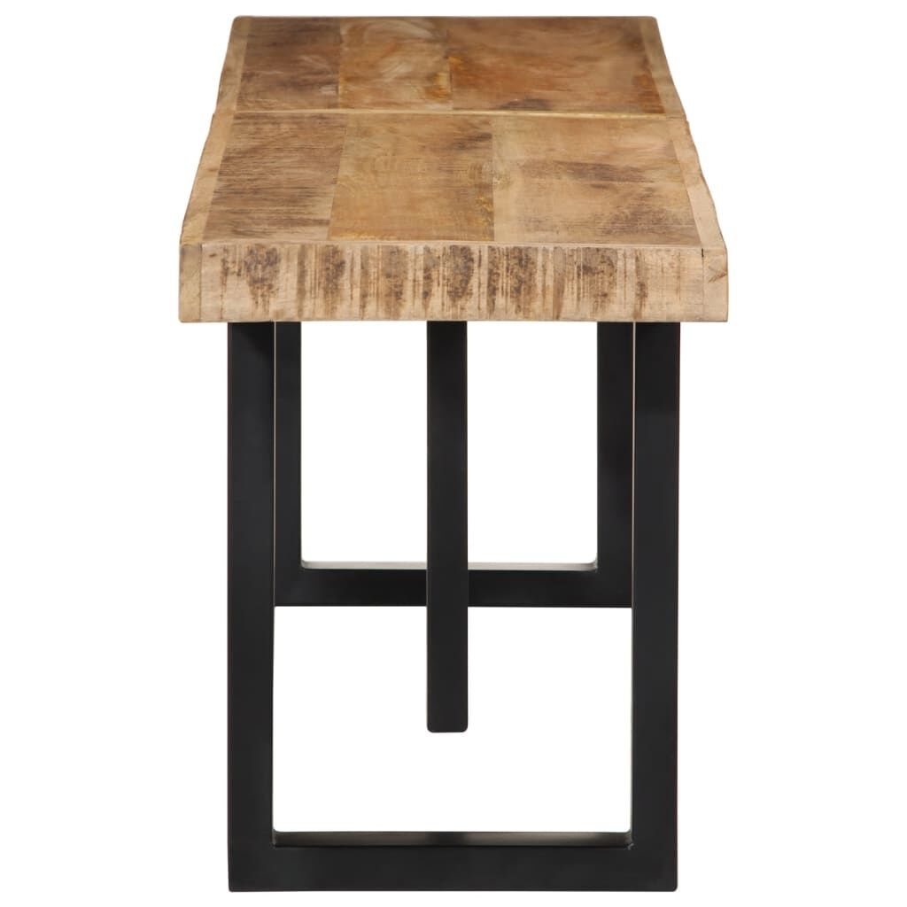 vidaXL Bankje Mangohout & Staal 160cm - NU 41% KORTING!