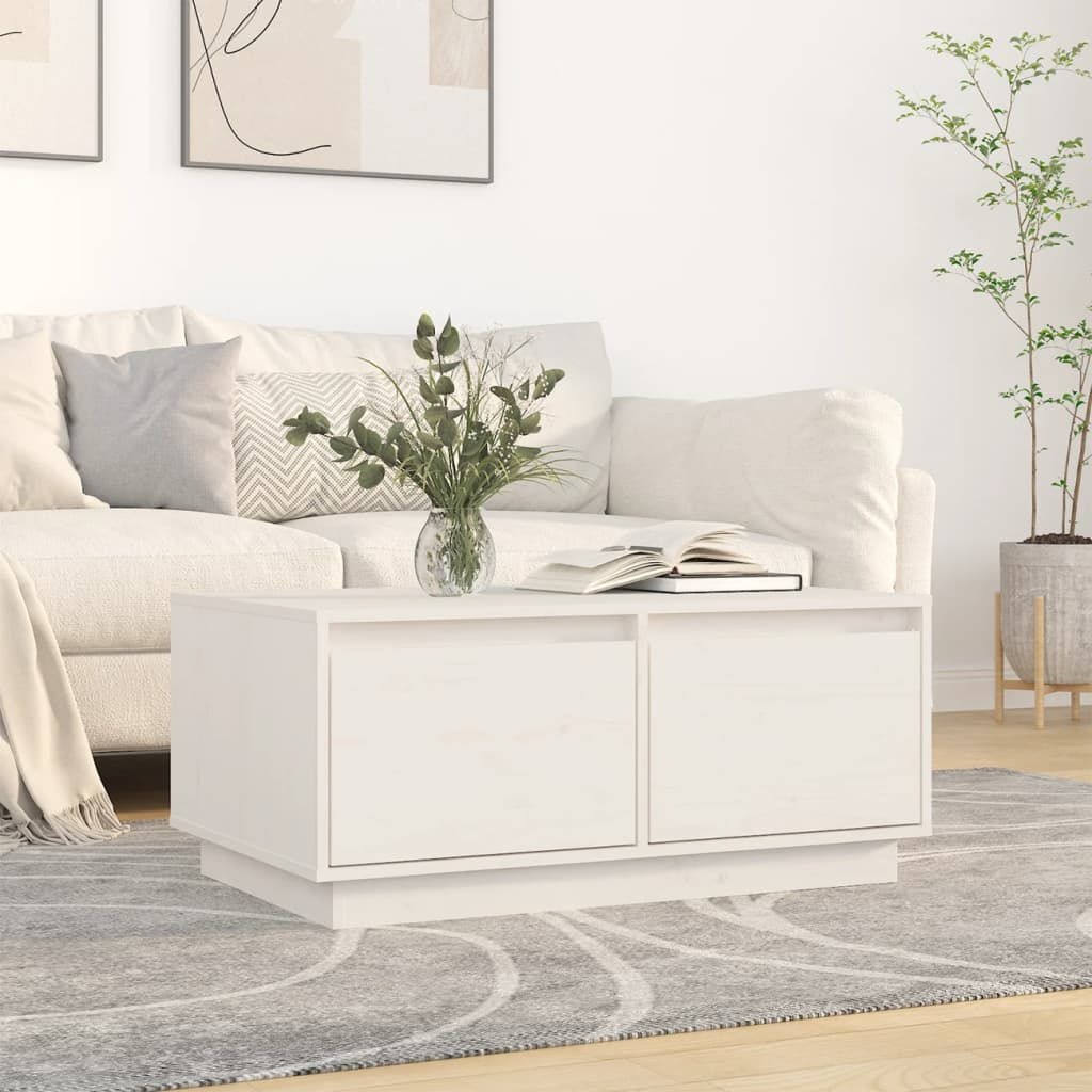Salontafel Grenenhout Wit 80x50x35cm - 35% Korting!