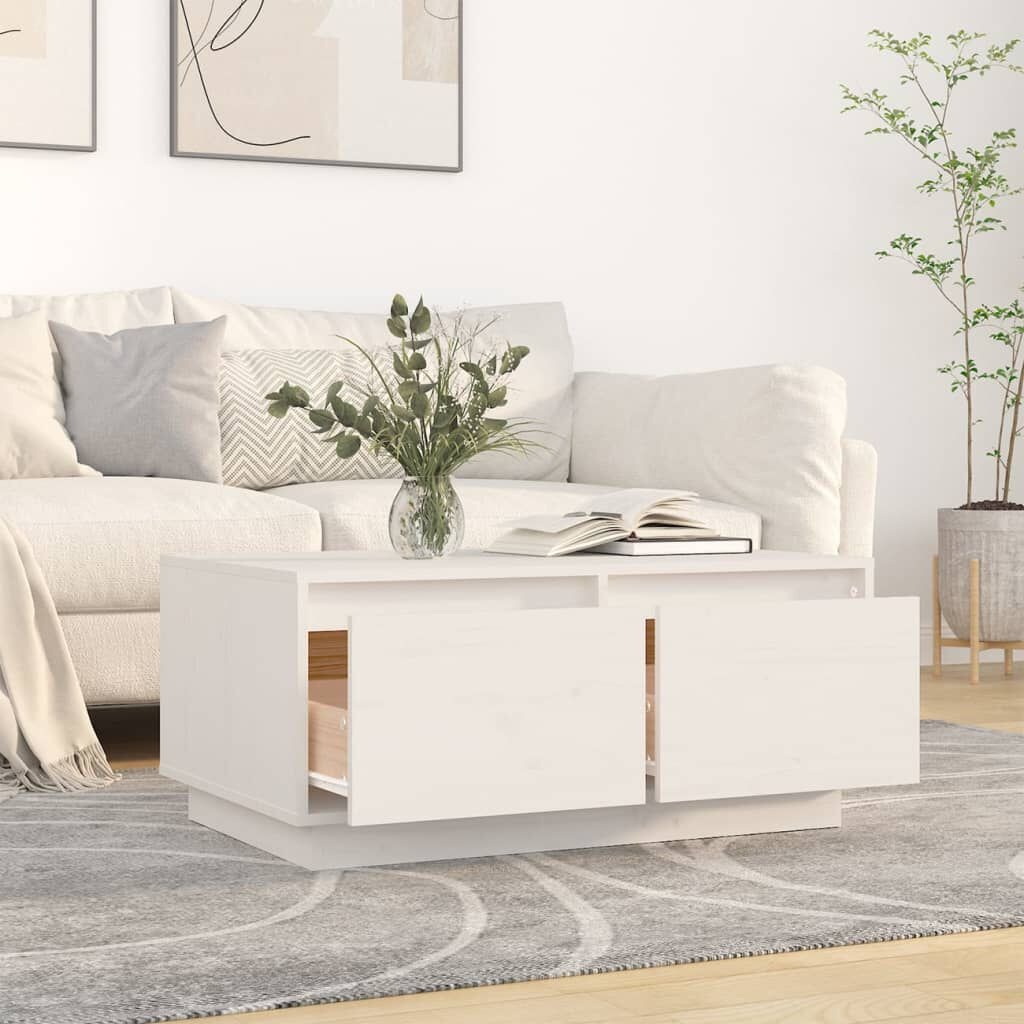 Salontafel Grenenhout Wit 80x50x35cm - 35% Korting!