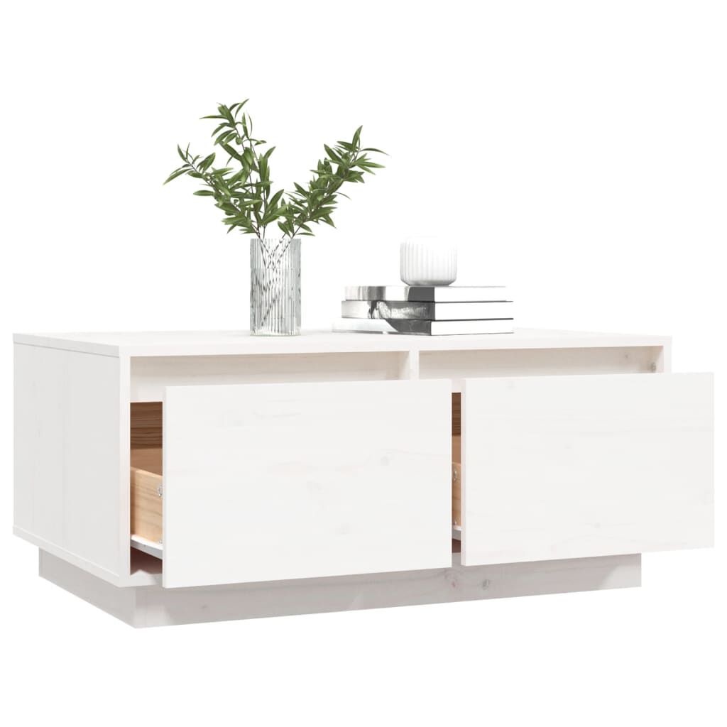 Salontafel Grenenhout Wit 80x50x35cm - 35% Korting!