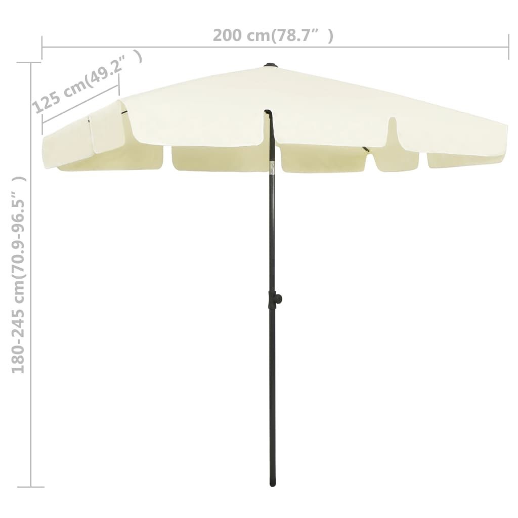 vidaXL Strandparasol 200x125 Zandgeel - 35% Korting!