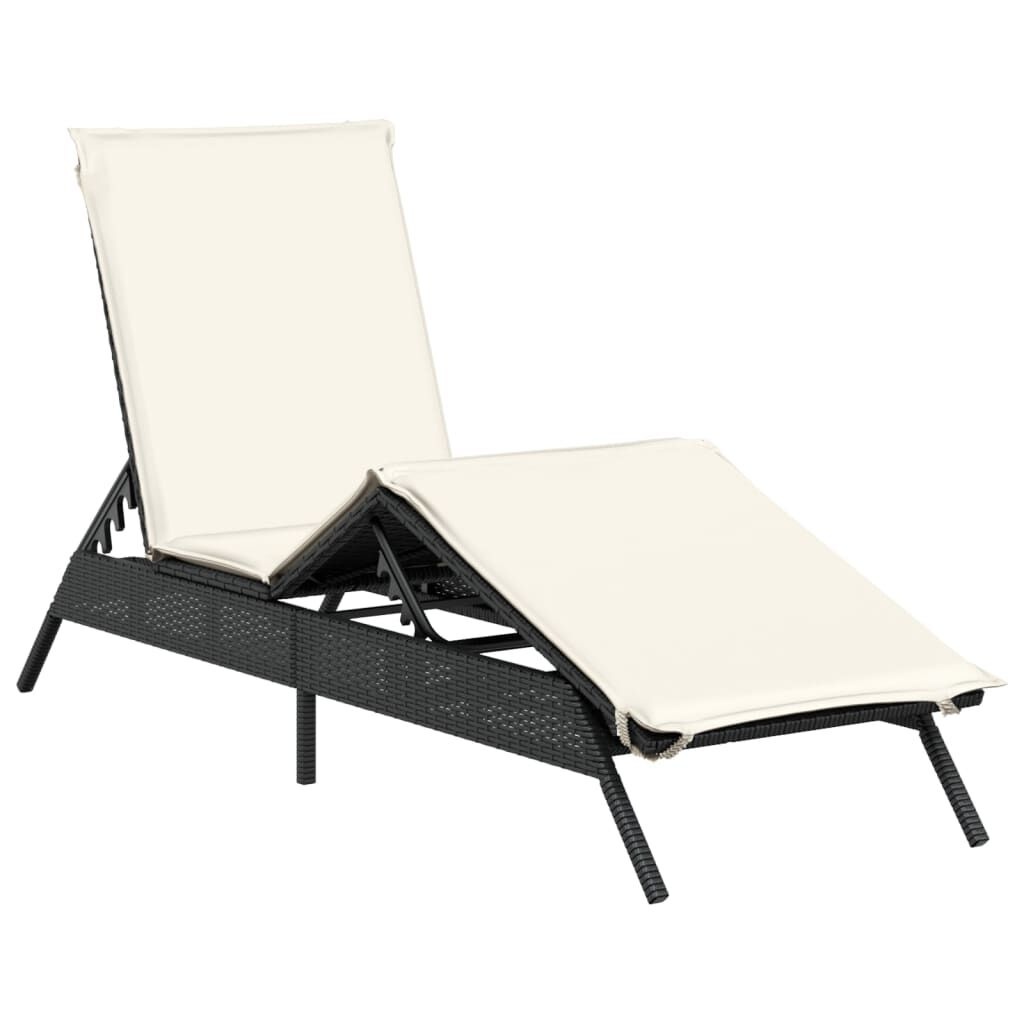 vidaXL Ligbed met Kussen Zwart -35%! Comfortabel!