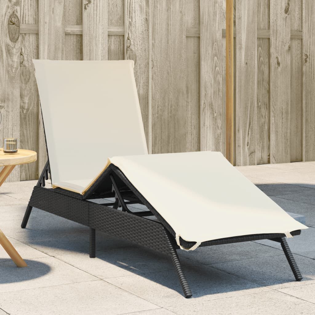 vidaXL Ligbed met Kussen Zwart -35%! Comfortabel!