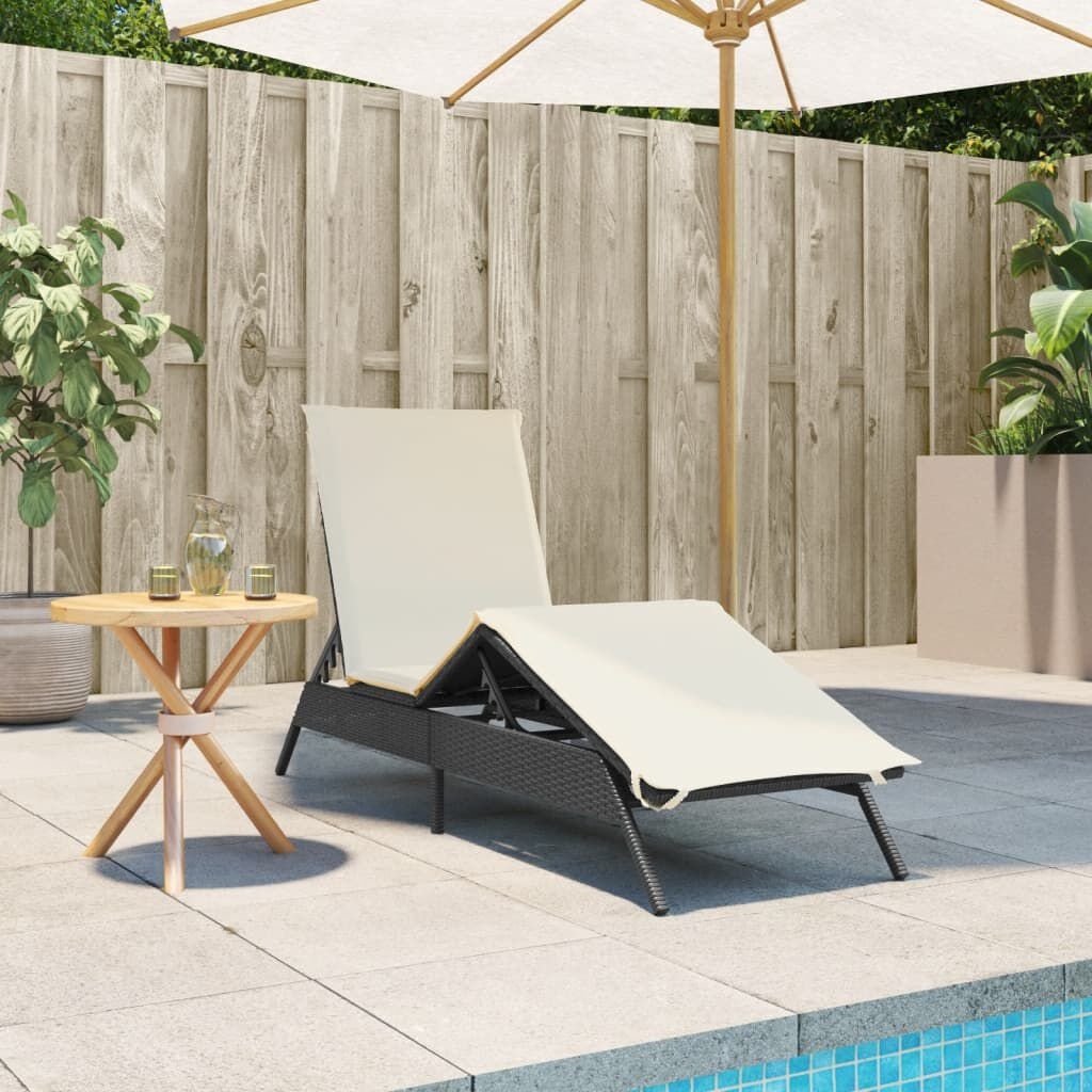 vidaXL Ligbed met Kussen Zwart -35%! Comfortabel!
