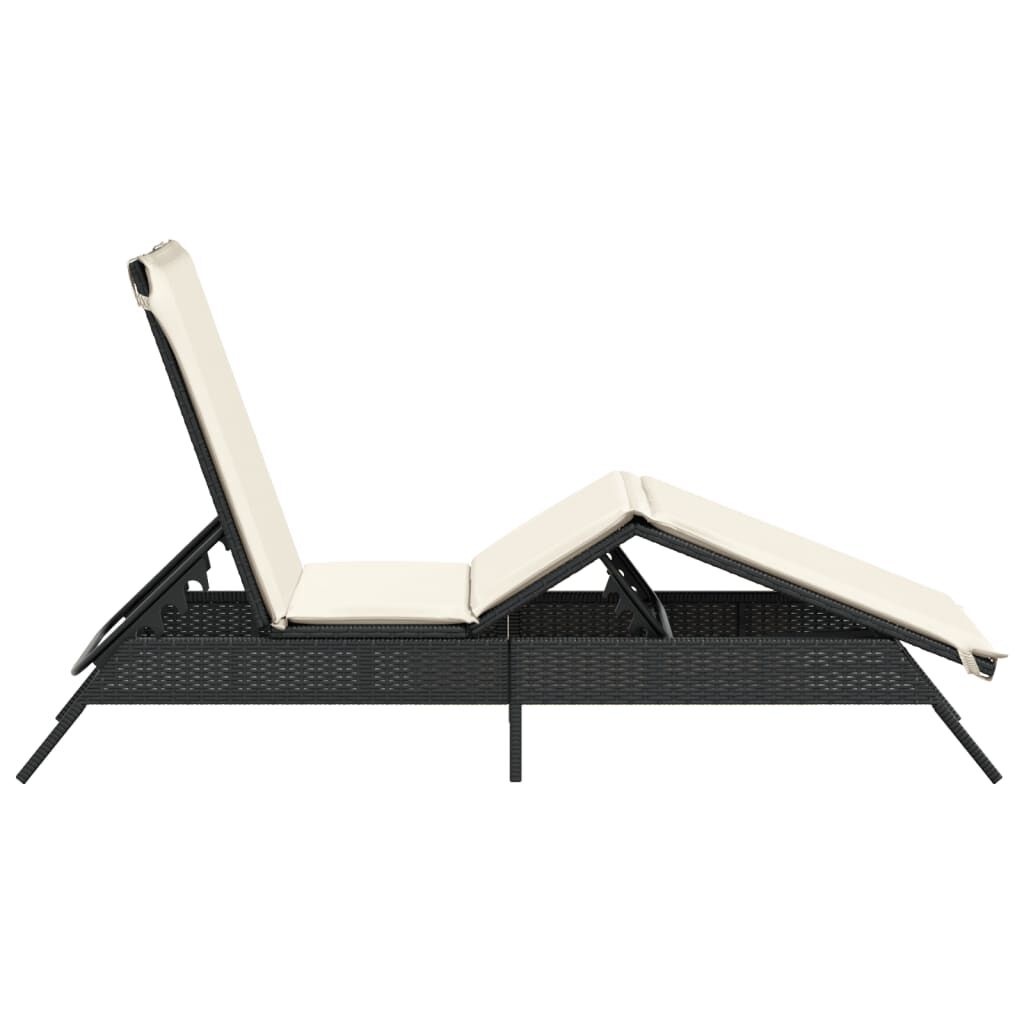 vidaXL Ligbed met Kussen Zwart -35%! Comfortabel!