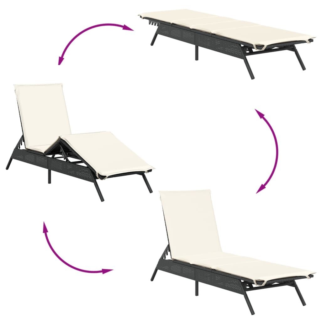 vidaXL Ligbed met Kussen Zwart -35%! Comfortabel!