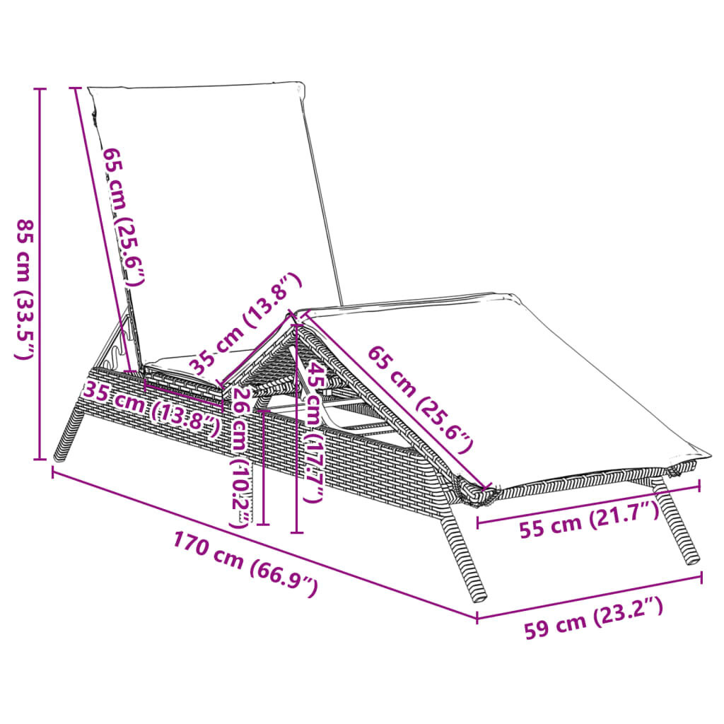 vidaXL Ligbed met Kussen Zwart -35%! Comfortabel!