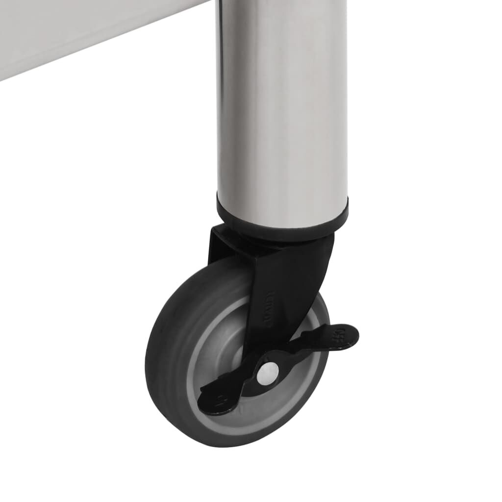 RVS Keukenwerktafel 80x60x85cm met Wielen - 35% Korting!