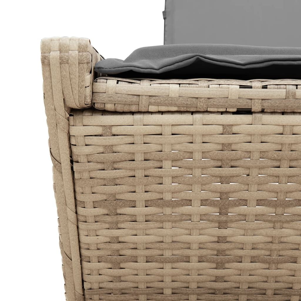 Ligbed 2-persoons Beige Rattan + Kussens - 35% Korting!