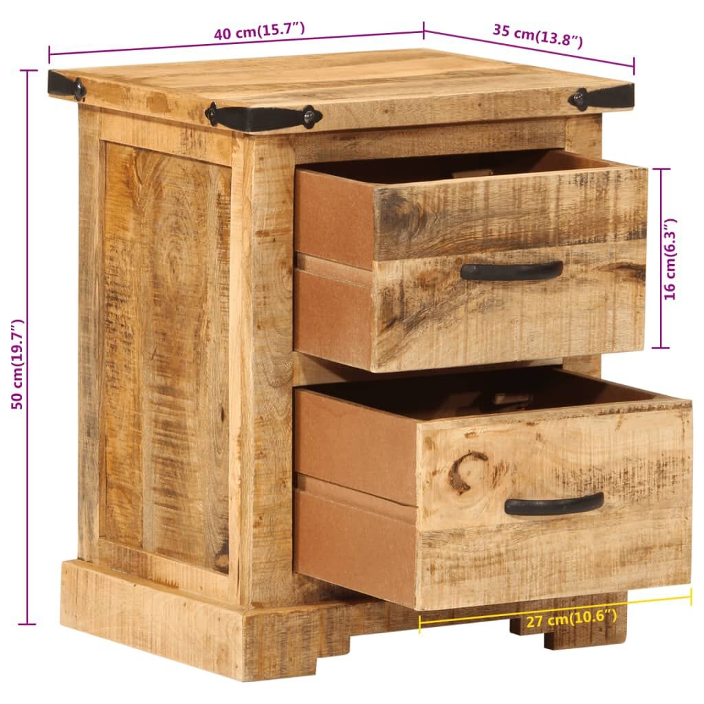 vidaXL Nachtkastje Massief Mangohout 40cm - 35% Korting!