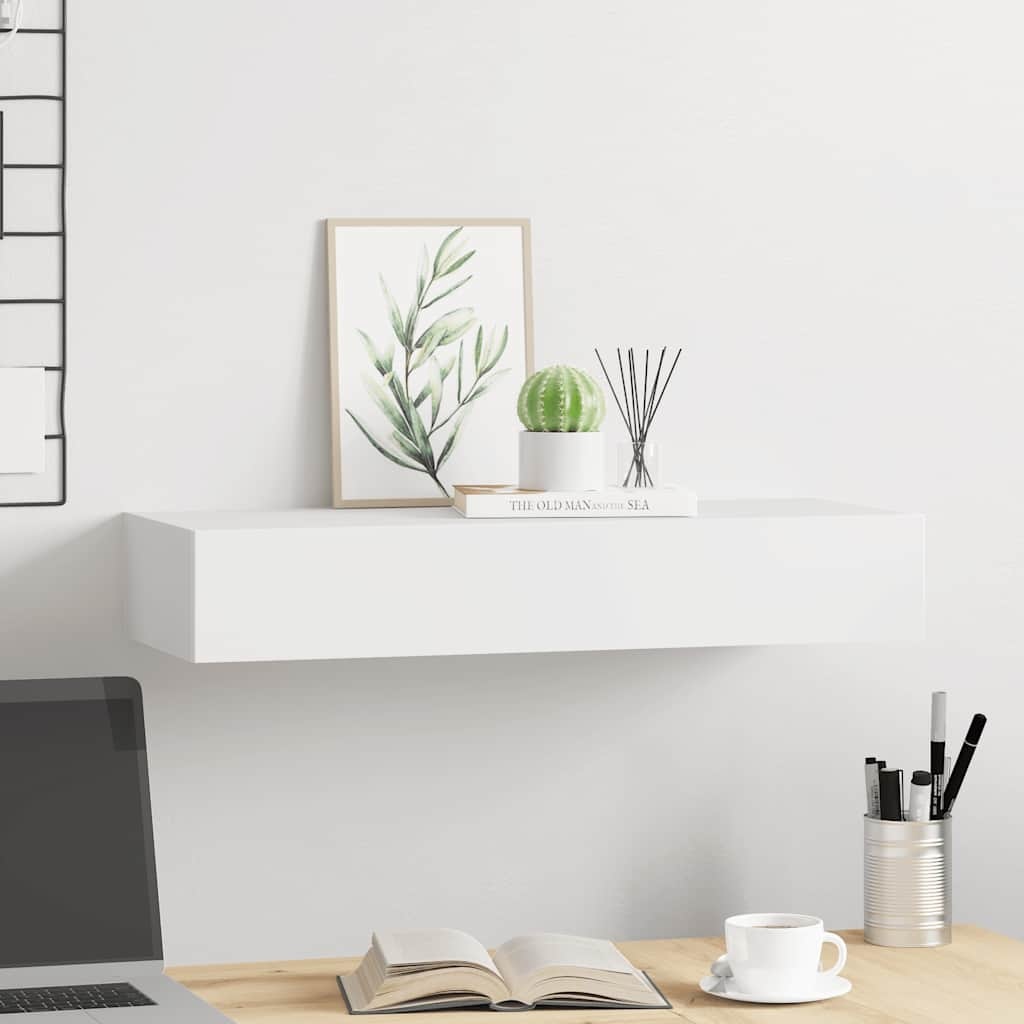Wandschap met Lade Wit 60cm - 50% Korting! (Deukjes)