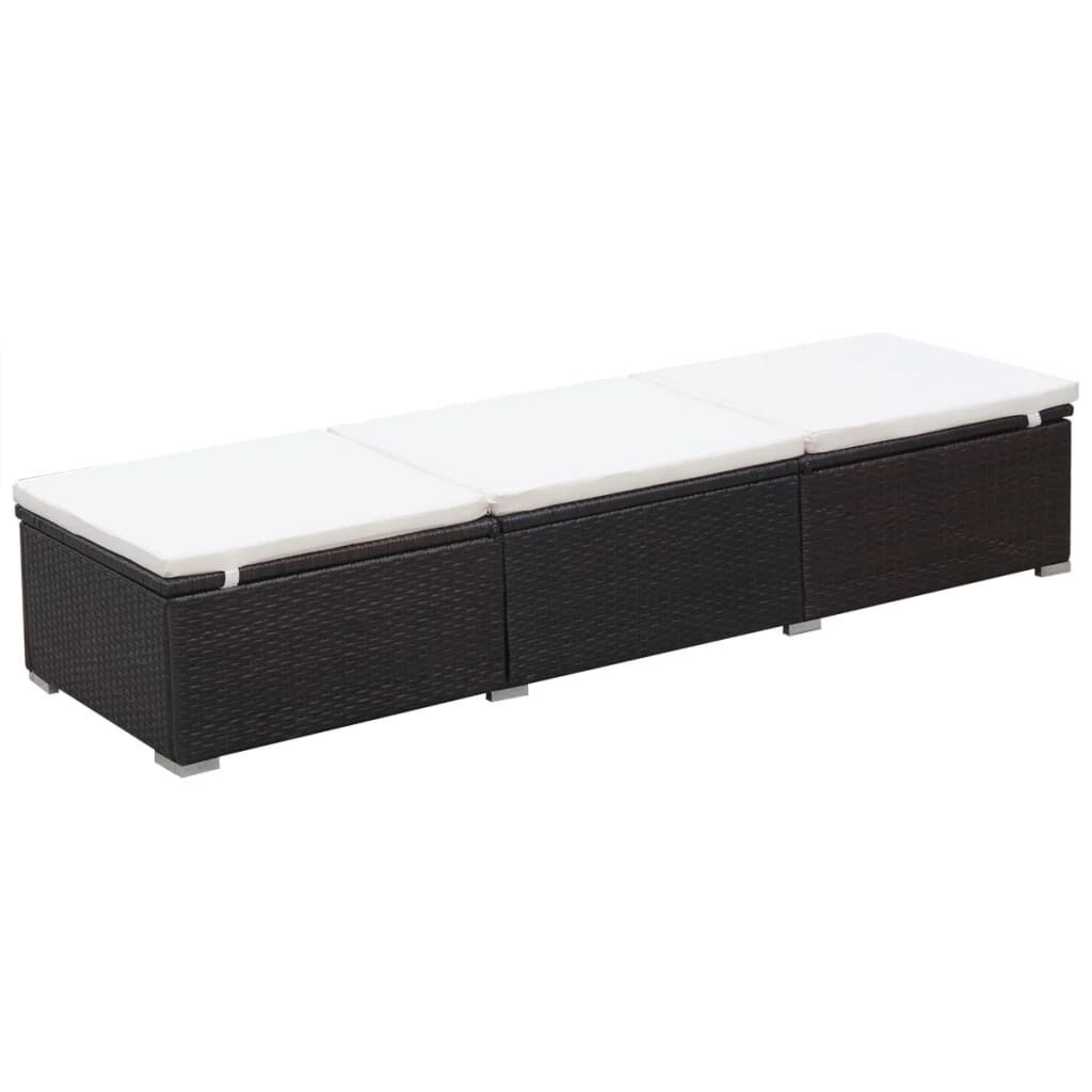 VidaXL Ligbed Bruin Poly Rattan met Kussen - 45% Korting!
