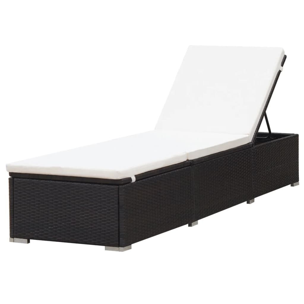 VidaXL Ligbed Bruin Poly Rattan met Kussen - 45% Korting!
