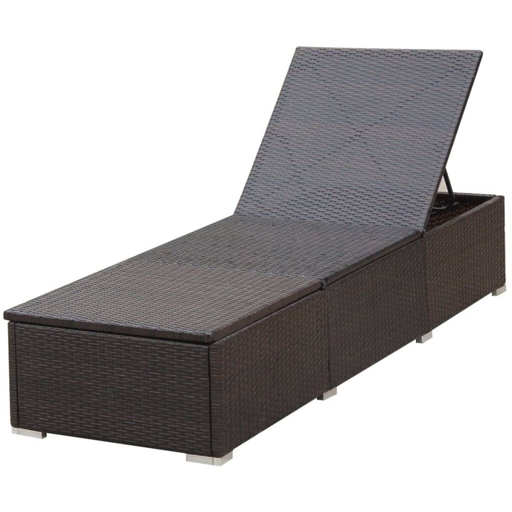 VidaXL Ligbed Bruin Poly Rattan met Kussen - 45% Korting!