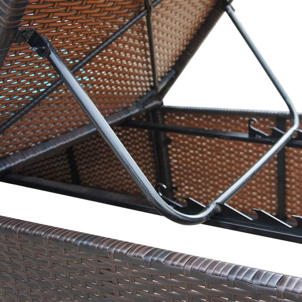 VidaXL Ligbed Bruin Poly Rattan met Kussen - 45% Korting!