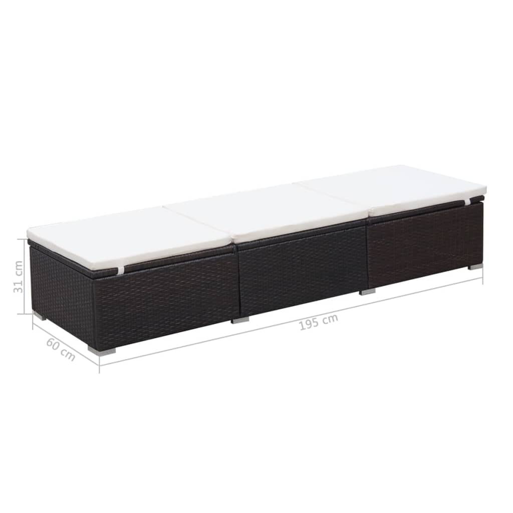VidaXL Ligbed Bruin Poly Rattan met Kussen - 45% Korting!