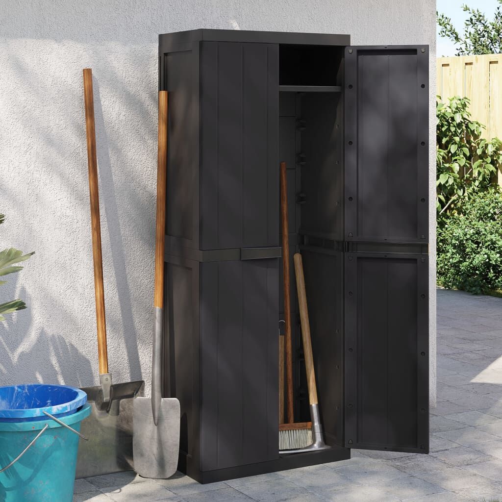 vidaXL Tuinkast Zwart 65x37x165cm - 35% Korting!