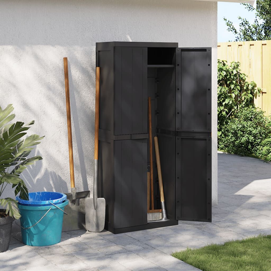vidaXL Tuinkast Zwart 65x37x165cm - 35% Korting!