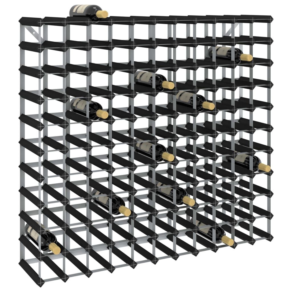 Wijnrek voor 120 Flessen Grenenhout Zwart - 35% Korting!