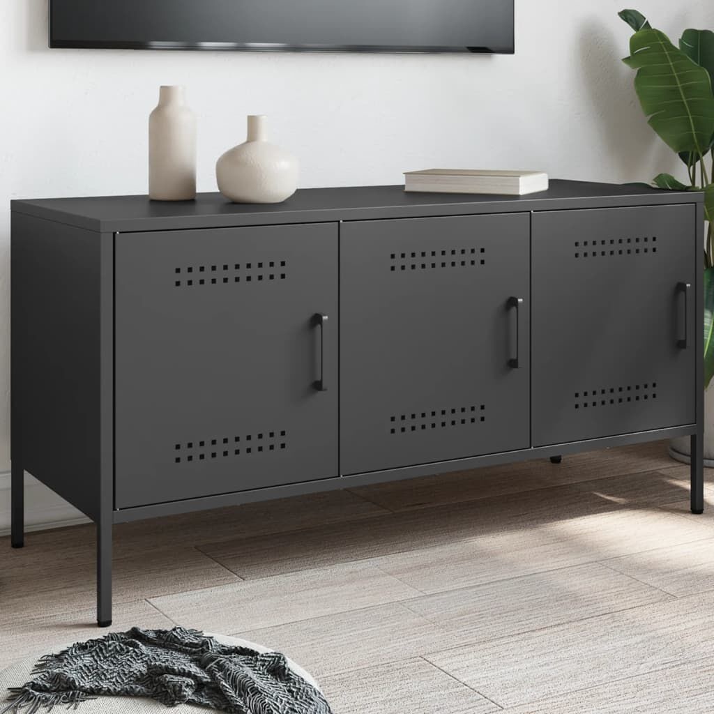 vidaXL TV-Meubel Zwart Staal 100cm - 35% Korting!