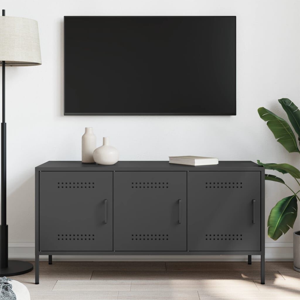 vidaXL TV-Meubel Zwart Staal 100cm - 35% Korting!