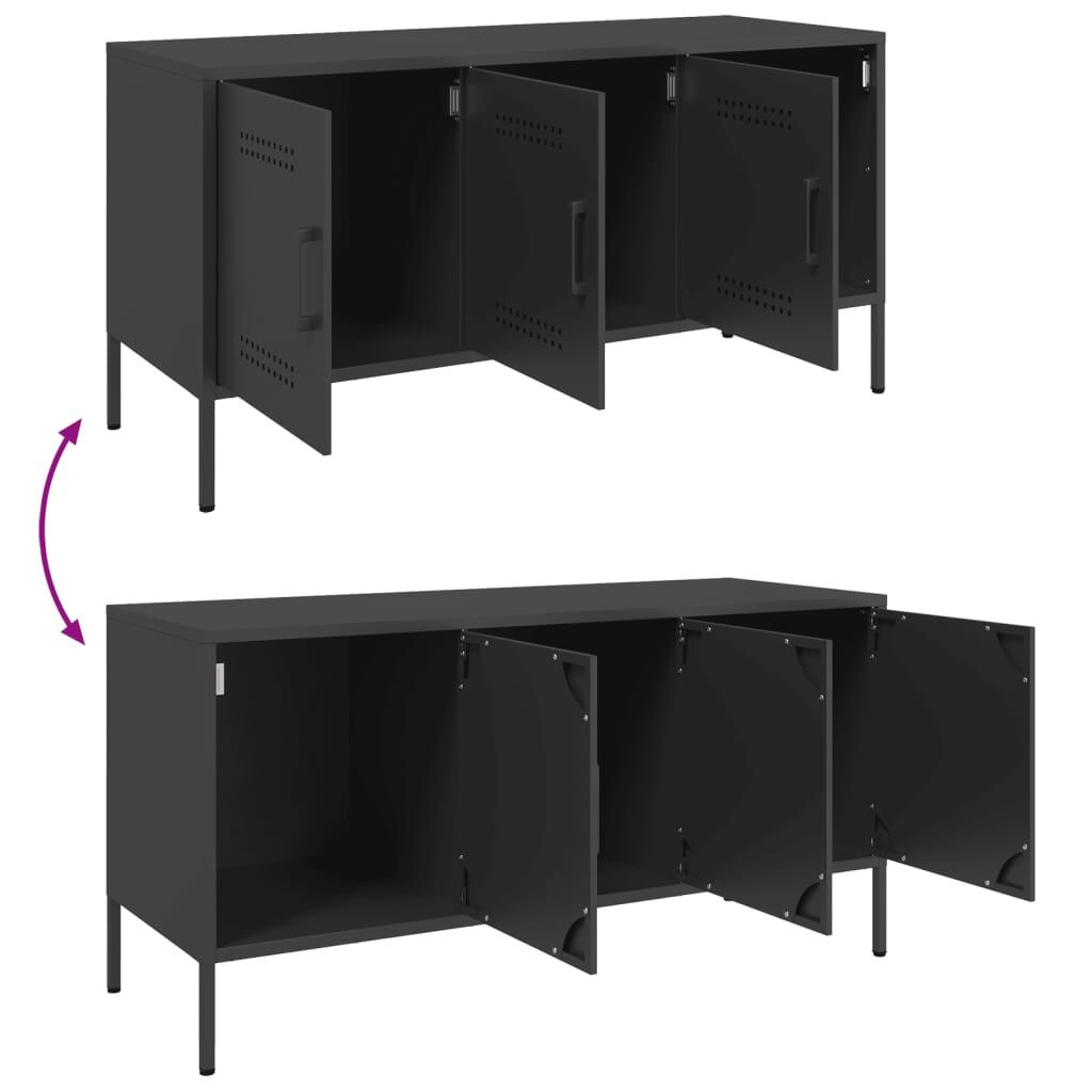 vidaXL TV-Meubel Zwart Staal 100cm - 35% Korting!