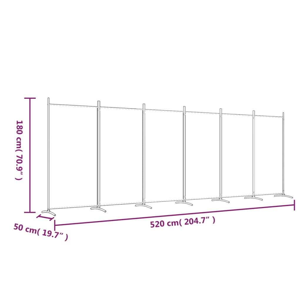 Kamerscherm 6 Panelen Antraciet 520cm - 45% Korting!