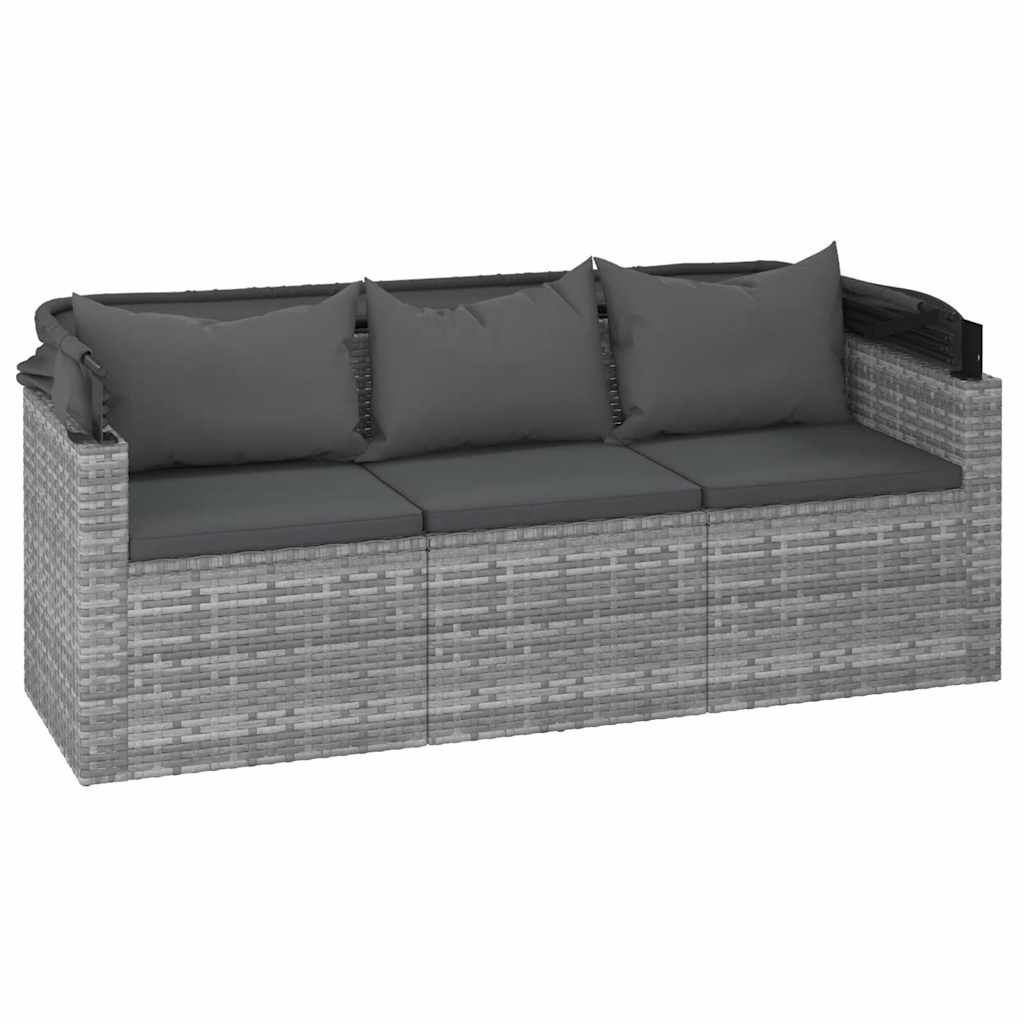 VidaXL Tuinbank met Dak & Voetenbank Grijs - 35% Korting!