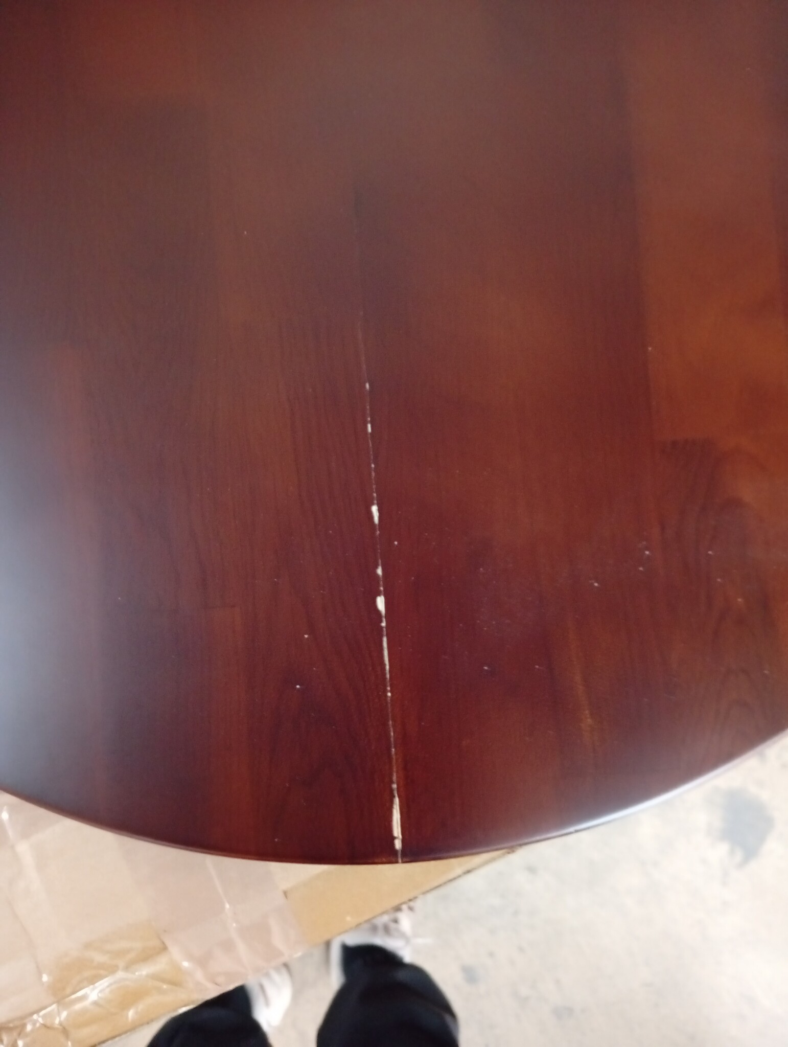 Topdeal: Eiken Tafelblad Ø60cm Donkerbruin -55%! Krasjes