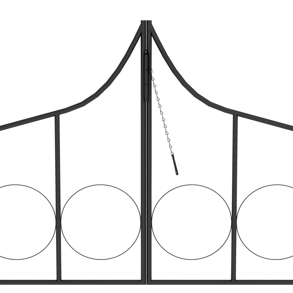Tuinboog met Hek Zwart 138x40x238cm - 64% Korting!