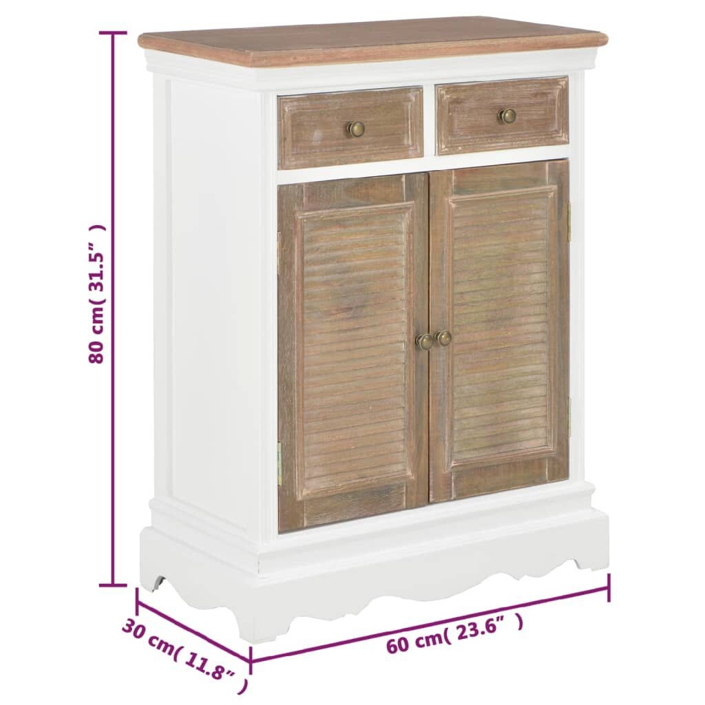 VidaXL Dressoir Wit Massief Hout - 60cm - 35% Korting!