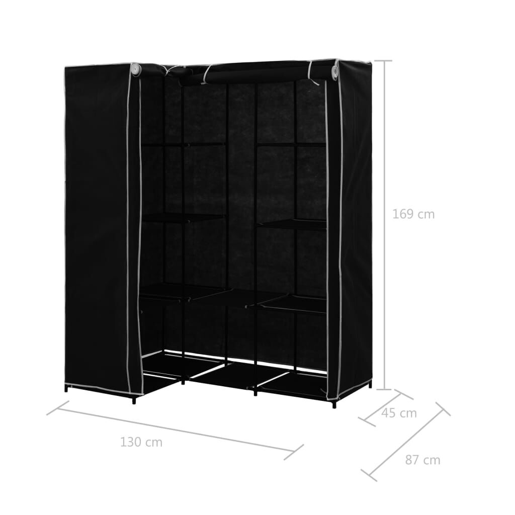 vidaXL Hoekkledingkast Zwart 130cm - 35% Korting!