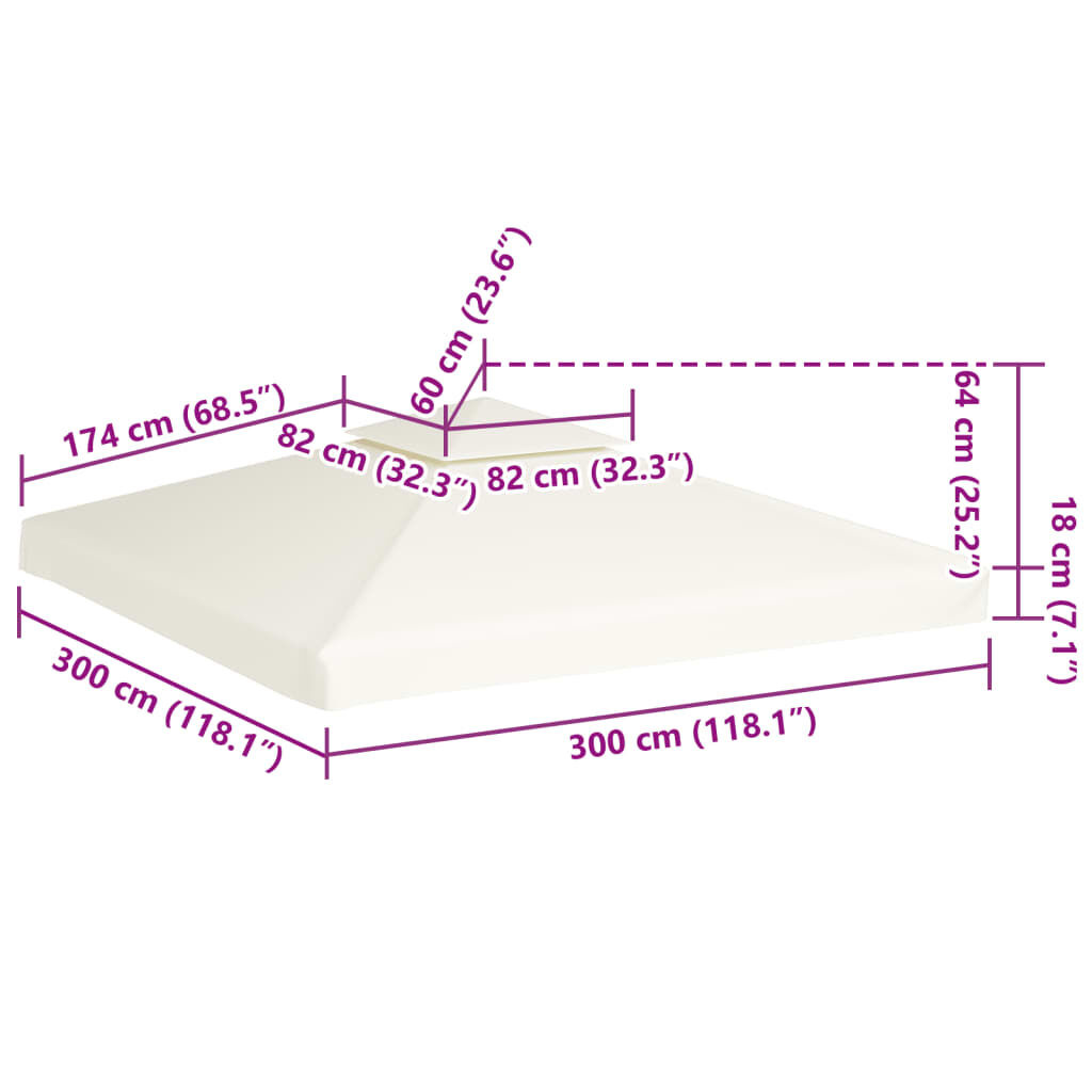 vidaXL Prieel Tentdoek 3x3m Crèmewit -45%! Zo Goed Als Nieuw