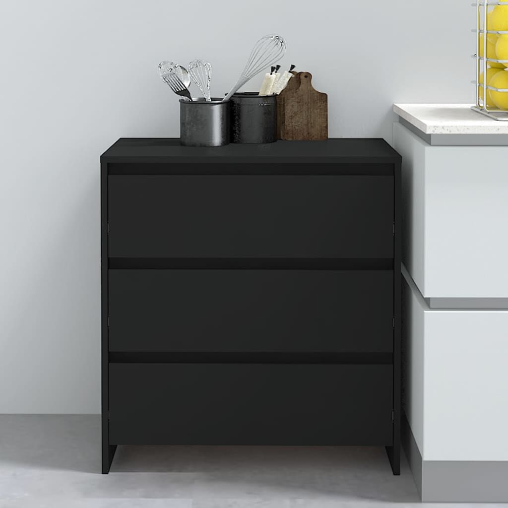 Dressoir Zwart Hout 70cm - NU 64% Korting! Krasjes, Topdeal!