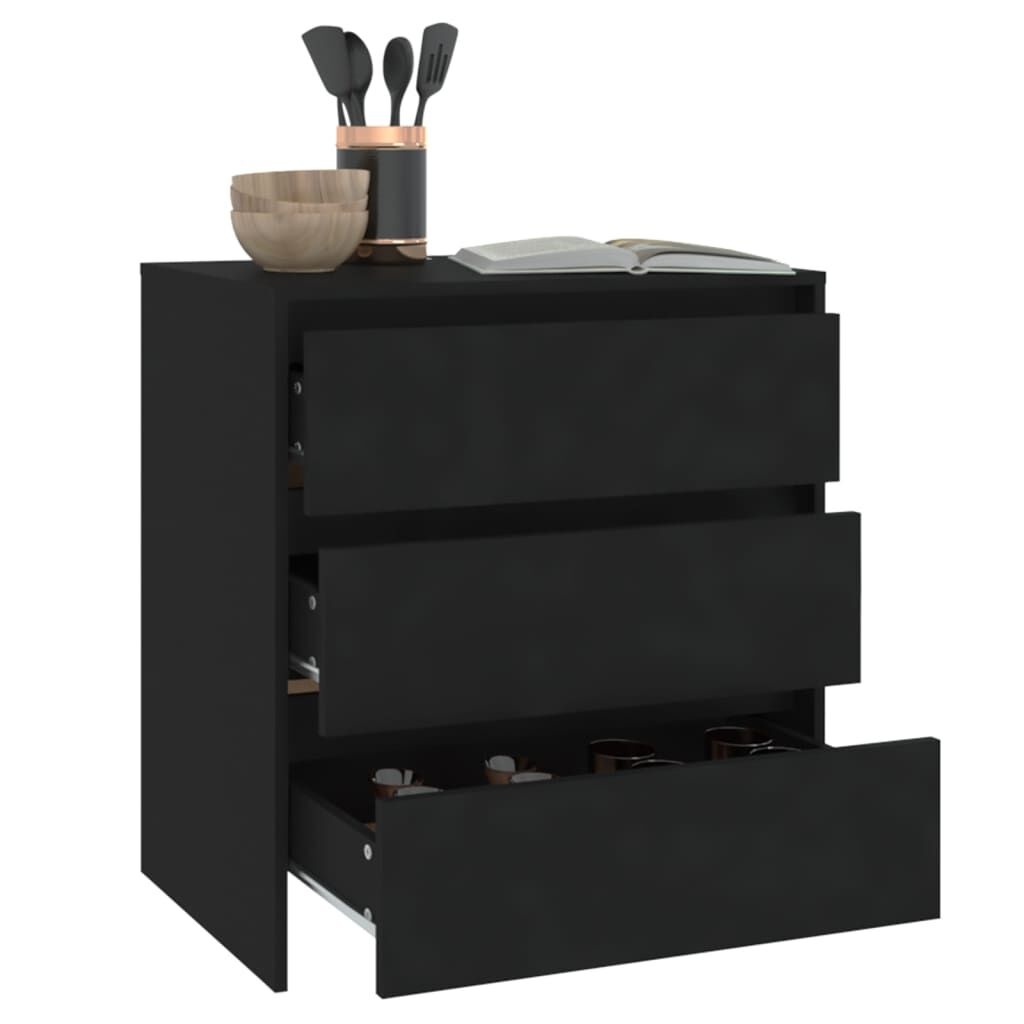 Dressoir Zwart Hout 70cm - NU 64% Korting! Krasjes, Topdeal!
