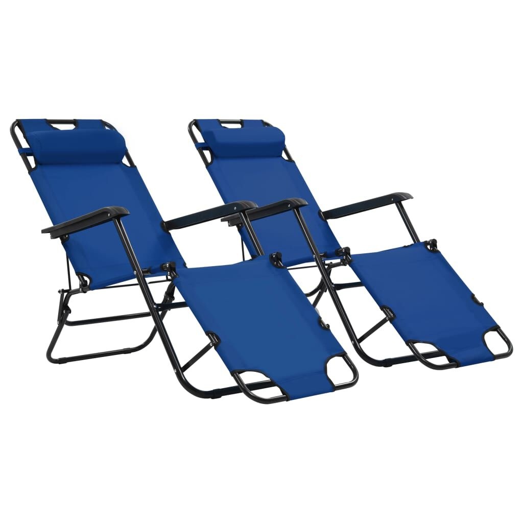 VidaXL Ligbedden (2 st) Blauw - 35% Korting! Inklapbaar
