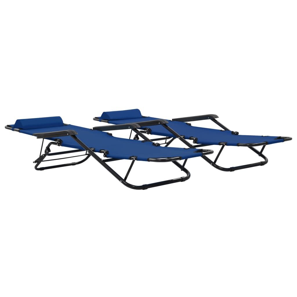 VidaXL Ligbedden (2 st) Blauw - 35% Korting! Inklapbaar