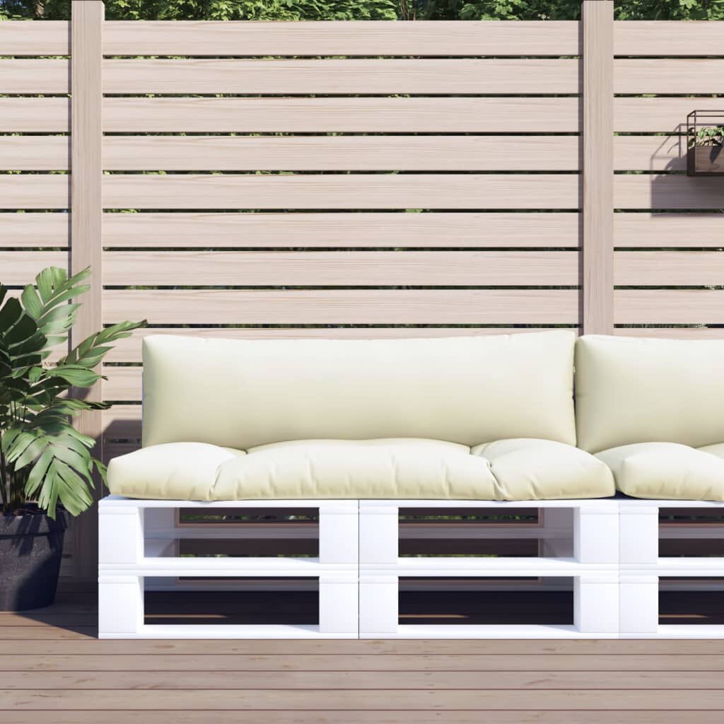 vidaXL Palletkussens Crème - 2 stuks - 35% Korting!