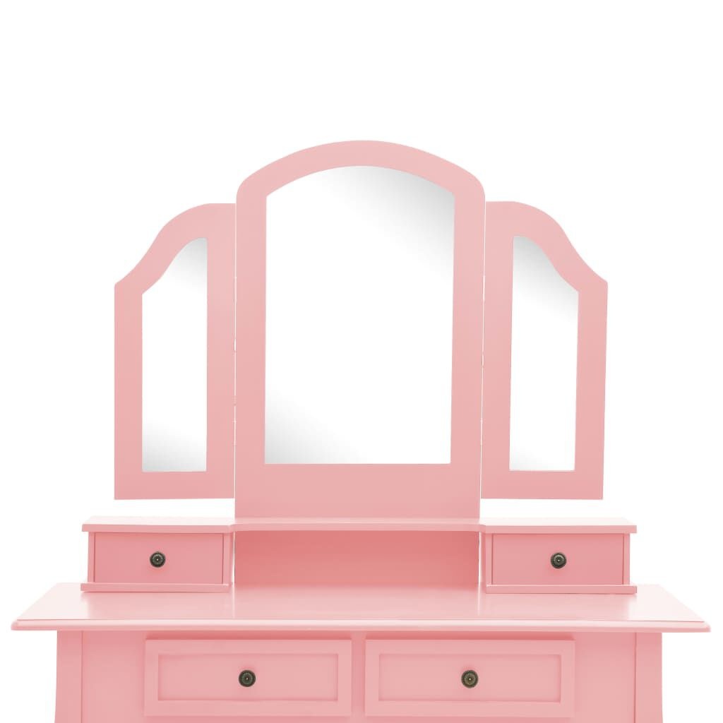 Roze Kaptafelset met Kruk - 35% Korting! Zo Goed als Nieuw