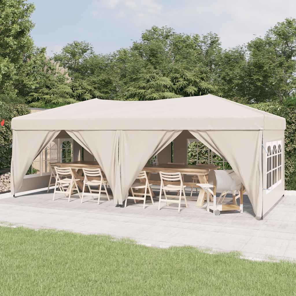 Inklapbare Partytent 3x6m Crème - 35% Korting! (Nieuw)
