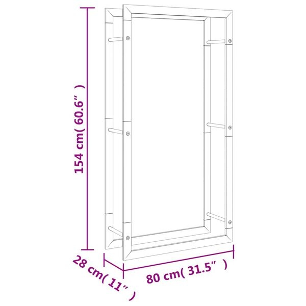 vidaXL Haardhoutrek RVS - 80x28x154cm - 35% Korting!