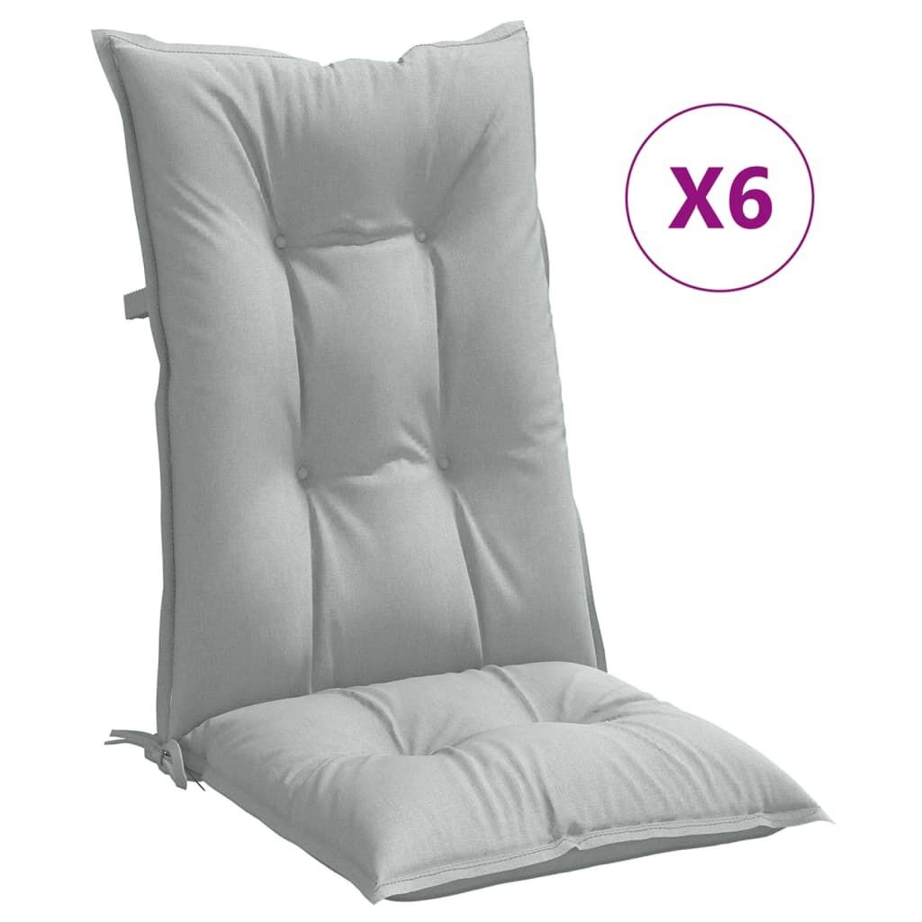VidaXL Stoelkussens 6x Lichtgrijs - Hoge Rug - 35% Korting!