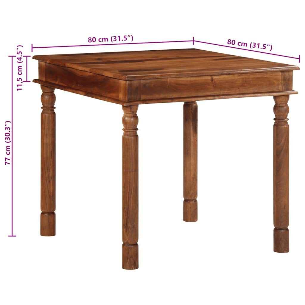 vidaXL Eettafel Acaciahout 80x80cm - 35% Korting!